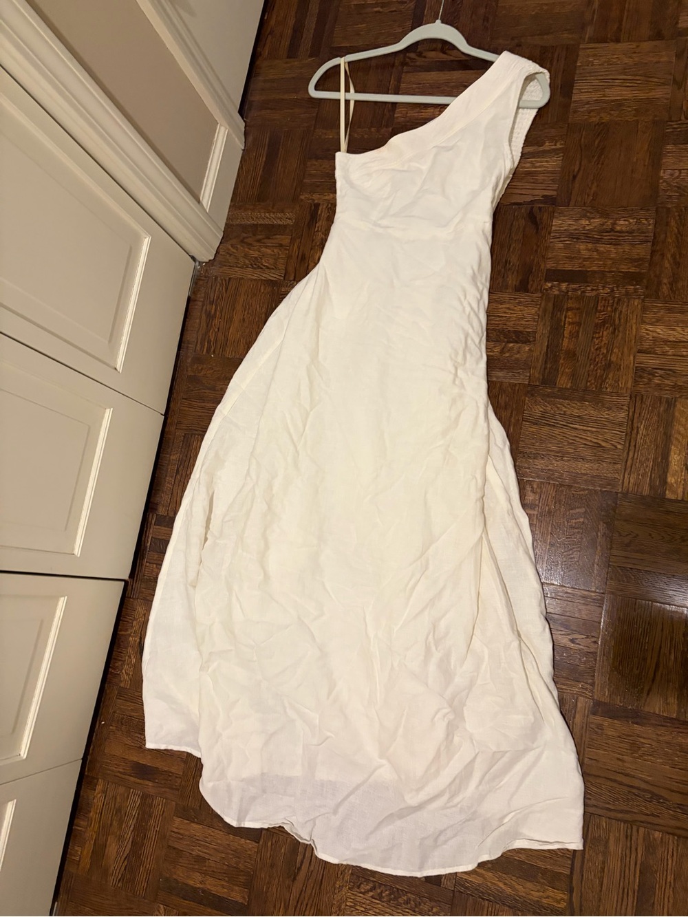 Anthropologie Farm Rio One-Shoulder White Maxi Dress, Size XXS - Picture 4 of 6